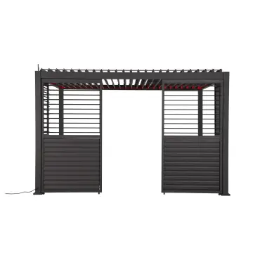 Titan Aluminium Shuttered Louvre Side Panels Set of 3 - 1.33m