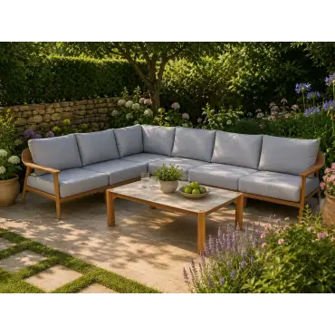 Veluta Curve Corner Unit - Certified Teak