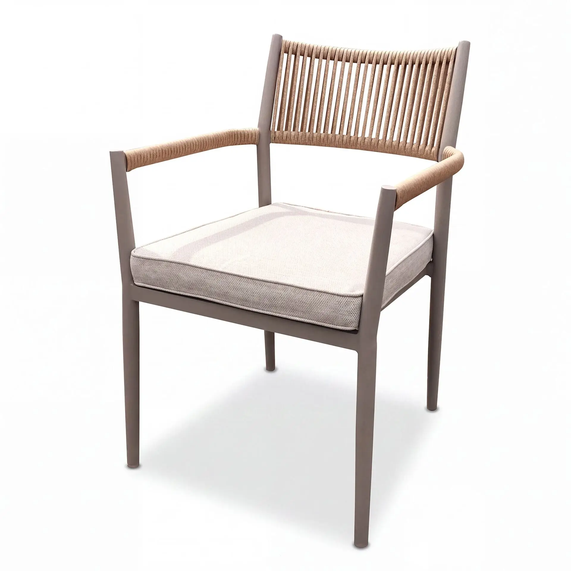 Cambridge Rattan Rope 6 Seat Round Sintered Stone Dining Set