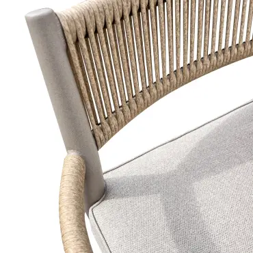 Cambridge Rattan Rope 4 Seat Round Sintered Stone Dining Set