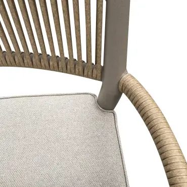 Cambridge Rattan Rope Double Sunlounger Set - Round Sintered Stone Coffee Table