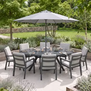 New York 8-Seat Oval Dining Set | Garden Furniture Spain