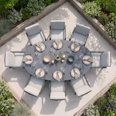 New York 8-Seat Oval Dining Set | Garden Furniture Spain