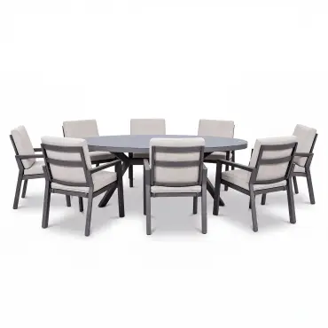 New York 8 Seat Oval Dining Set