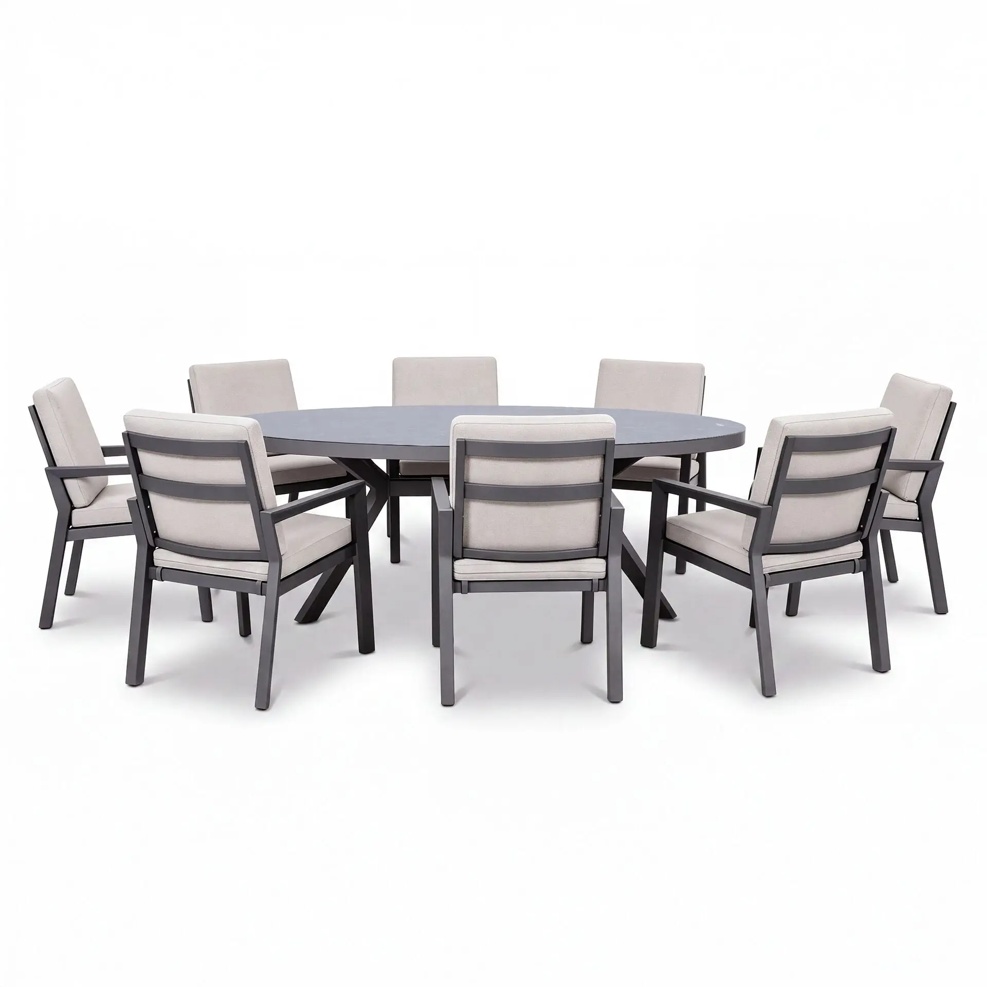 New York 8 Seat Oval Dining Set