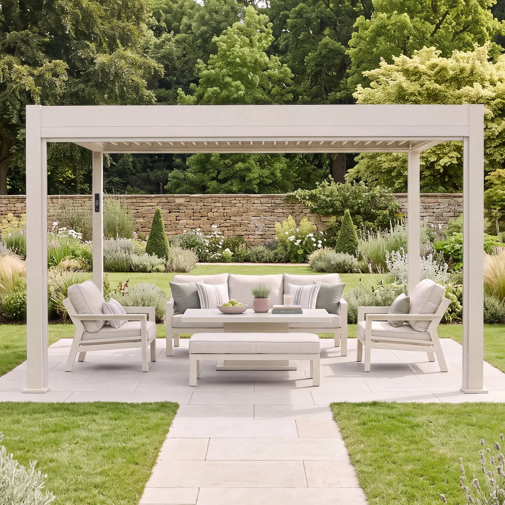 Aurora Pergola Zip Drop Side Blind to fit within 4m width