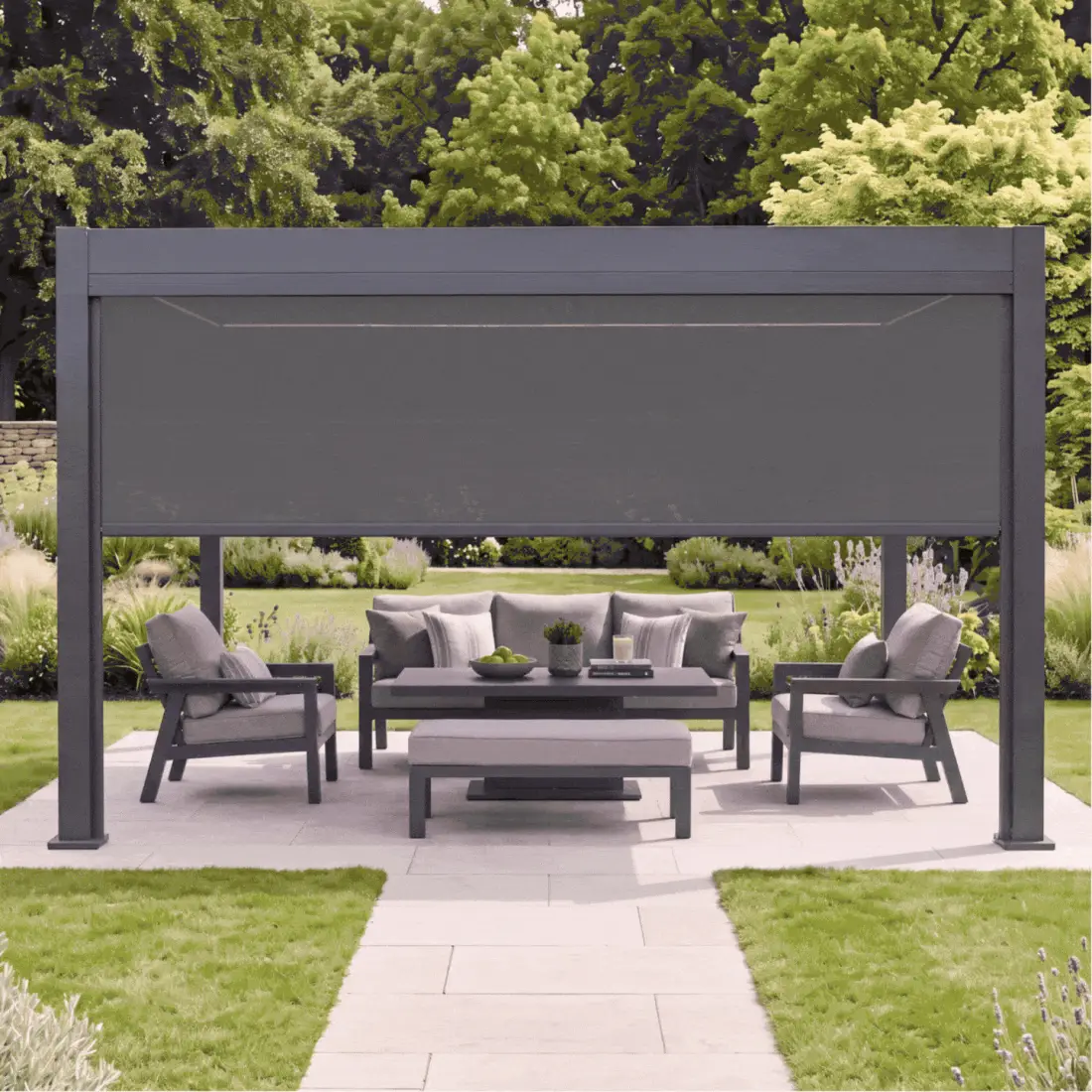 Aurora Pergola Zip Drop Side Blind to fit within 4m width Aurora Pergola Zip Drop Side Blind to fit within 4m width