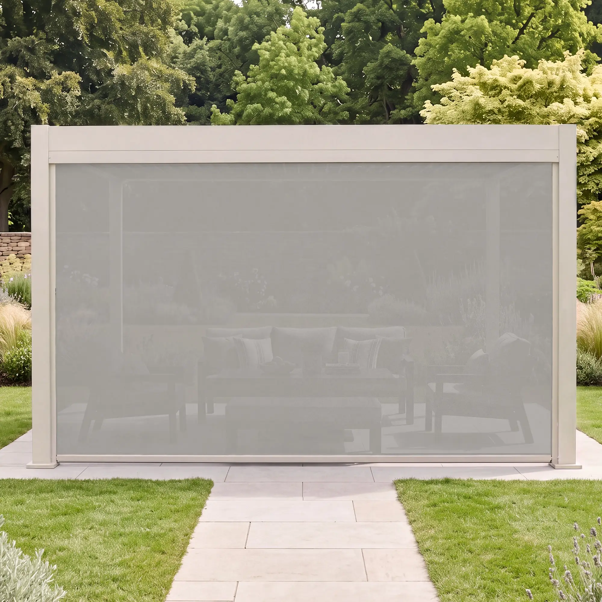 Aurora Pergola Zip Drop Side Blind to fit within 4m width