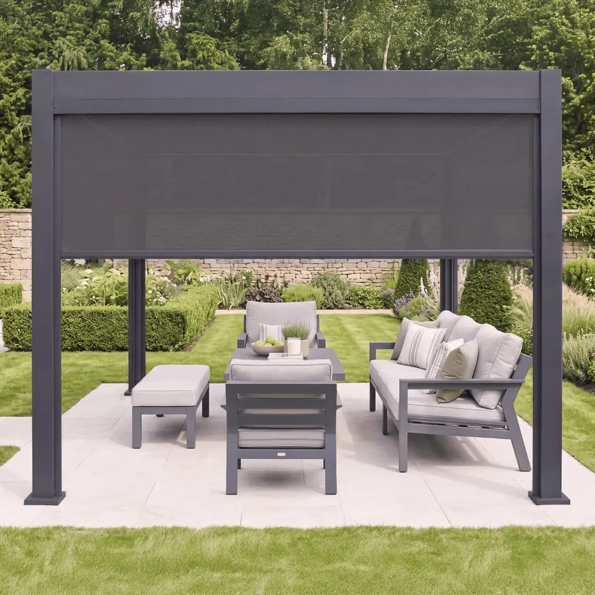Aurora Pergola Zip Drop Side Blind to fit within 3m width