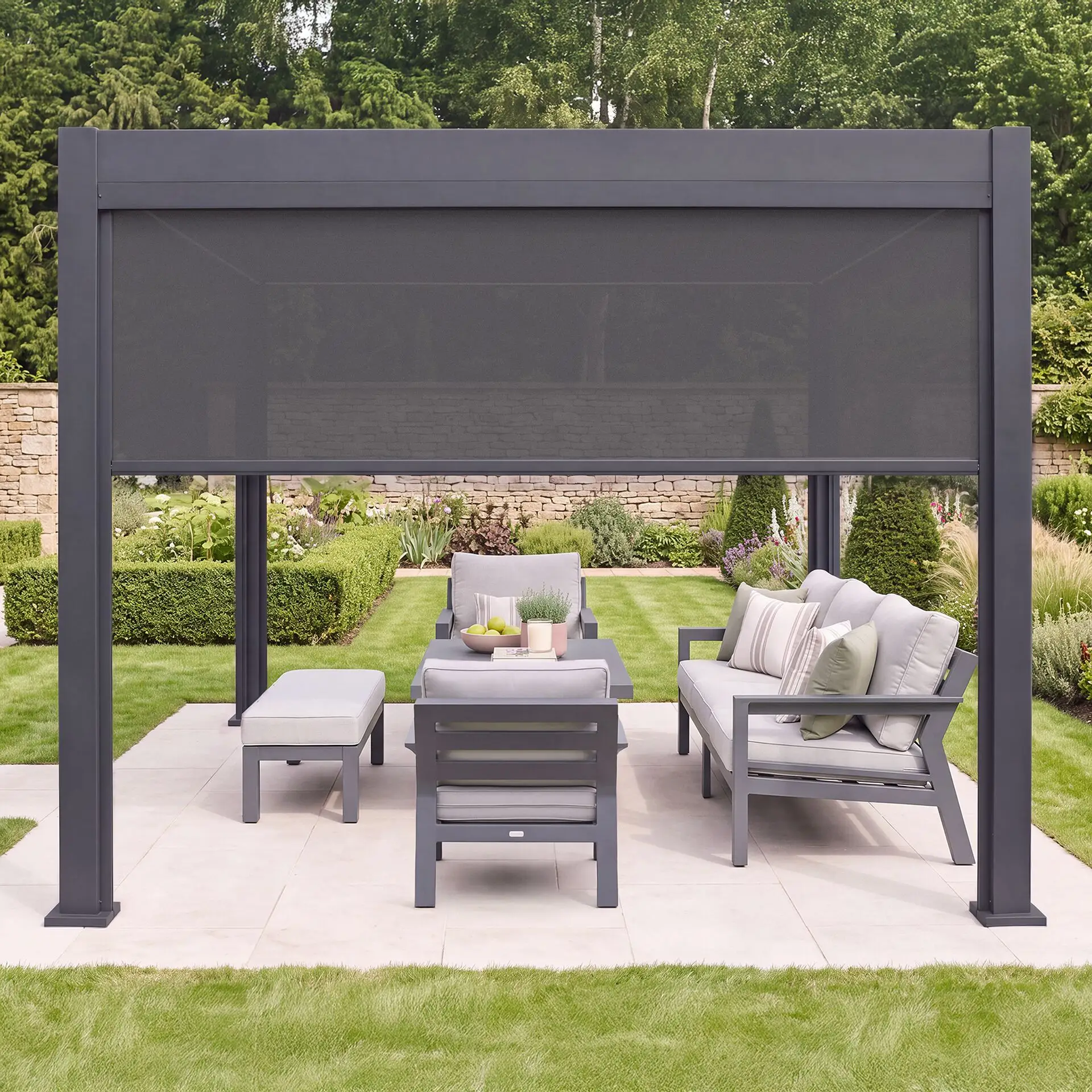 Aurora Pergola Zip Drop Side Blind to fit within 3m width