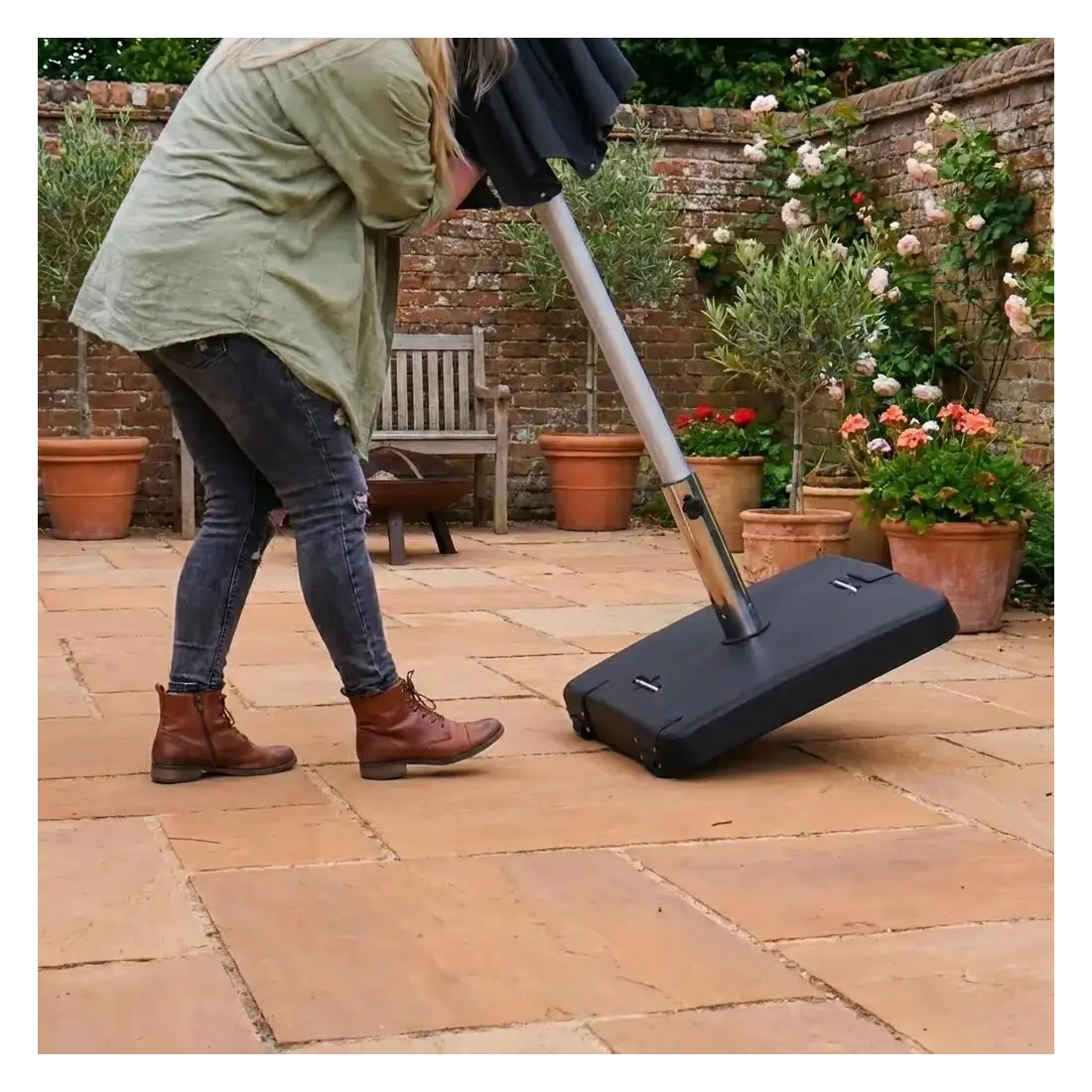 50kg Square Concrete Parasol Base with Handle 50kg Square Concrete Parasol Base with Handle