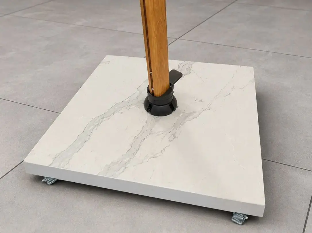 90kg White Sintered Stone Base with Wheels