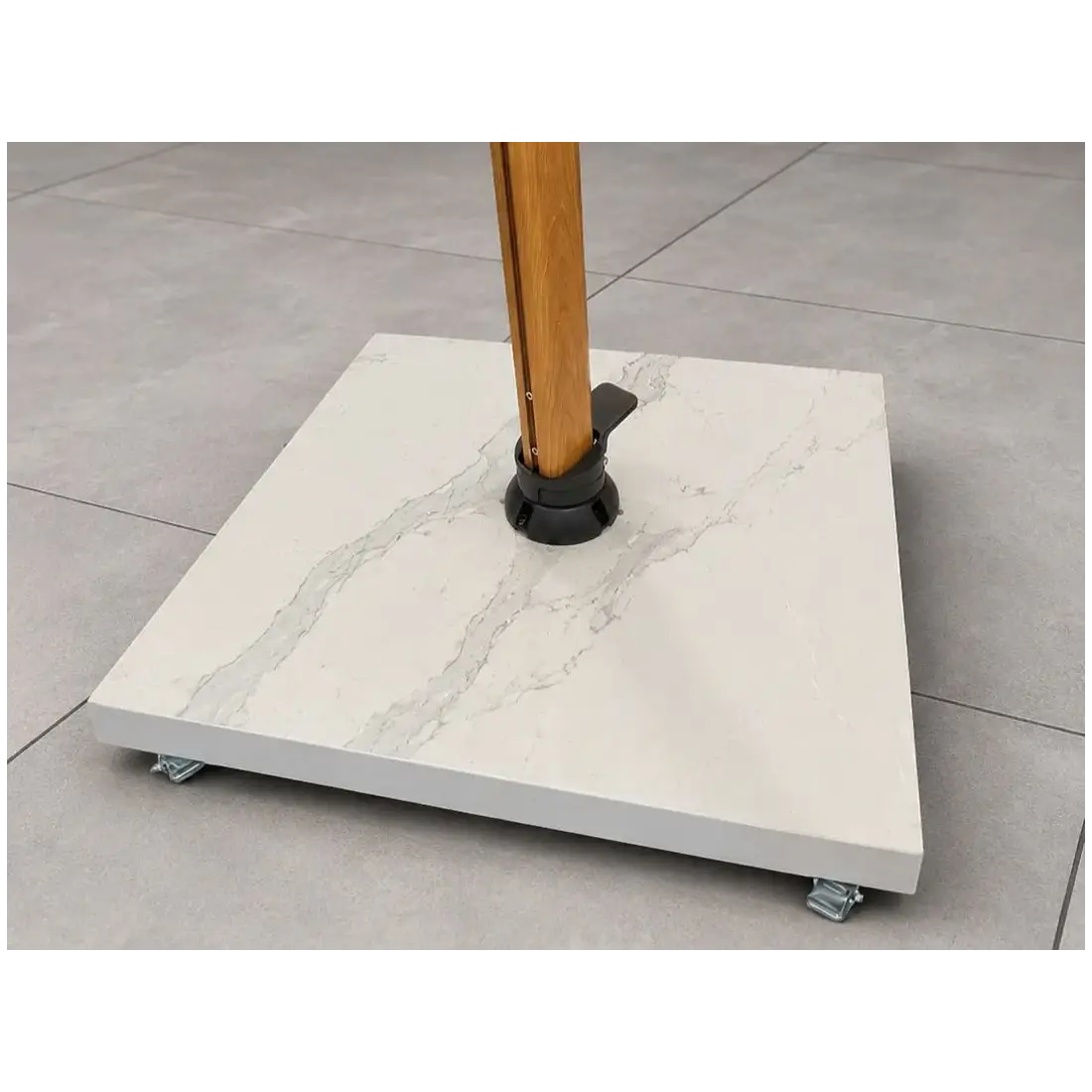90kg White Sintered Stone Base with Wheels 90kg White Sintered Stone Base with Wheels