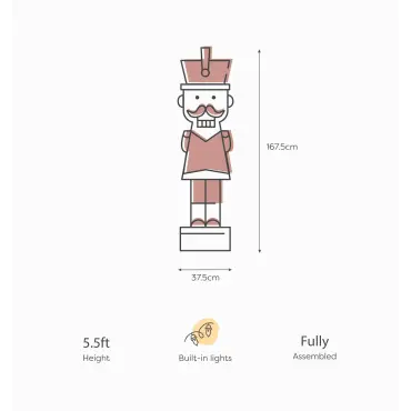 Klaus Traditional Red Christmas Nutcracker 5.5ft - 168cm