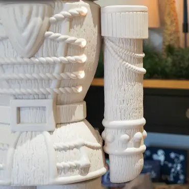 5ft Light Up Otto Wood-Look Nutcracker Figure - Plain White