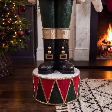5ft Light Up Wood-Look Nutcracker Figure - Traditional Festive 1.5m