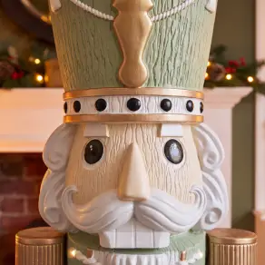 5ft Light Up Wood-Look Nutcracker Figure - Whimsical Verde 1.5m
