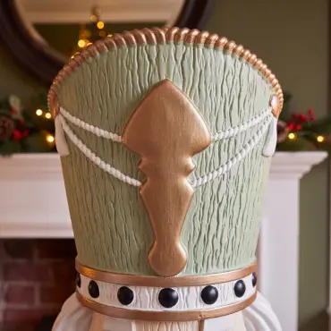 5ft Light Up Wood-Look Nutcracker Figure - Whimsical Verde 1.5m