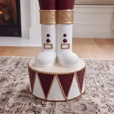5ft Light Up Wood-Look Nutcracker Figure - Velvet & Vanilla 1.5m