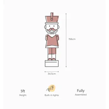 5ft Christian Christmas Red Nutcracker Figure - 1.5m