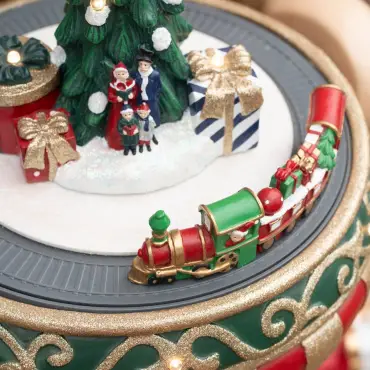 5ft Thom Large Musical Wood-Look Nutcracker Figure with Choo Train - 1.5m