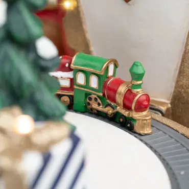 5ft Thom Large Musical Wood-Look Nutcracker Figure with Choo Train - 1.5m