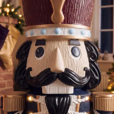 5ft Light Up Wood-Look Nutcracker Figure Elegant Heritage - 1.5m