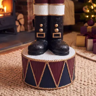 5ft Light Up Wood-Look Nutcracker Figure Elegant Heritage - 1.5m
