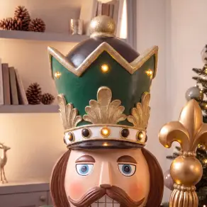 5ft Thom Large Musical Wood-Look Nutcracker Figure - 1.5m
