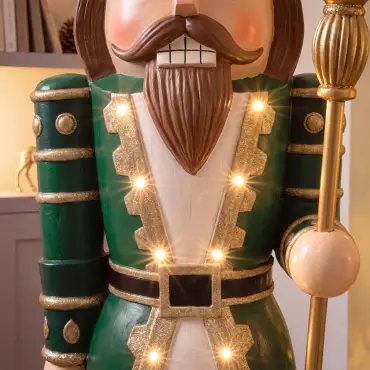 5ft Thom Large Musical Wood-Look Nutcracker Figure - 1.5m