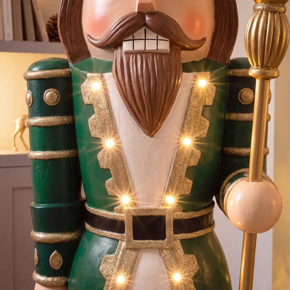 5ft Thom Large Musical Wood-Look Nutcracker Figure - 1.5m