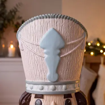 5ft Light Up Wood-Look Nutcracker Figure in Gum Drop Swizzle - 1.5m