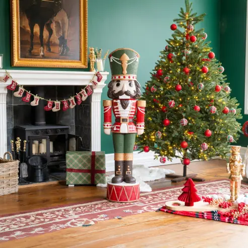 5ft Light Up Wood-Look Nutcracker Figure - Lapland 1.5m 5ft Light Up Wood-Look Nutcracker Figure - Lapland 1.5m