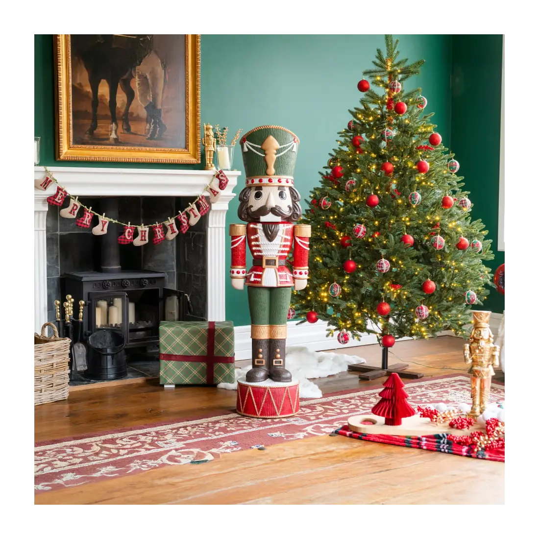 5ft Light Up Wood-Look Nutcracker Figure - Lapland 1.5m 5ft Light Up Wood-Look Nutcracker Figure - Lapland 1.5m