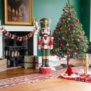 5ft Light Up Wood-Look Nutcracker Figure - Lapland 1.5m