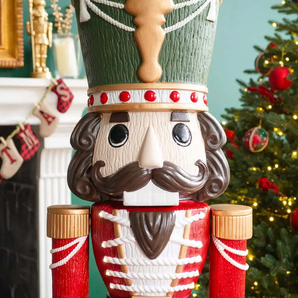 5ft Light Up Wood-Look Nutcracker Figure - Lapland 1.5m