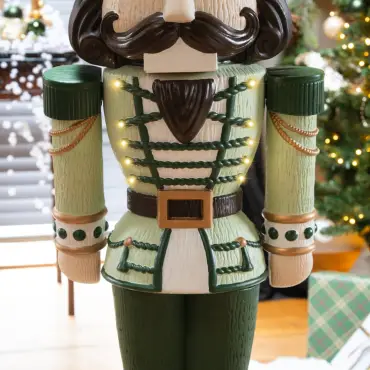 5ft Light Up Wood-Look Nutcracker Figure - Mistletoe & Thyme 1.5m