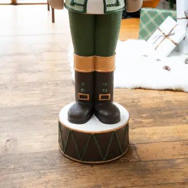 5ft Light Up Wood-Look Nutcracker Figure - Mistletoe & Thyme 1.5m