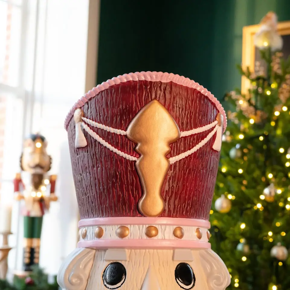 5ft Light Up Wood-Look Nutcracker Figure - Mulled Wine 1.5m