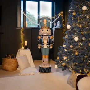 5ft Light Up Wood-Look Nutcracker Figure - Midnight Icicle 1.5m