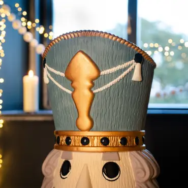 5ft Light Up Wood-Look Nutcracker Figure - Midnight Icicle 1.5m