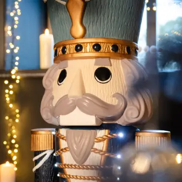 5ft Light Up Wood-Look Nutcracker Figure - Midnight Icicle 1.5m