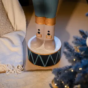 5ft Light Up Wood-Look Nutcracker Figure - Midnight Icicle 1.5m