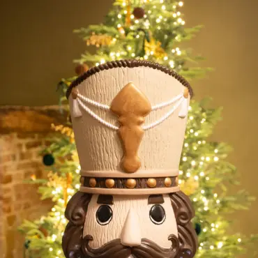 5ft Light Up Wood-Look Nutcracker Figure - Brandy Butter 1.5m