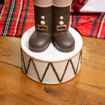5ft Light Up Wood-Look Nutcracker Figure - Brandy Butter 1.5m