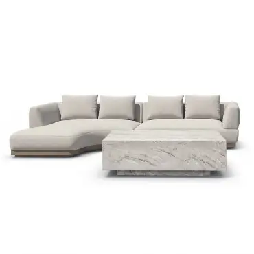 Fabric Lyon Left-Handed Small Corner Sofa Set no Coffee Table