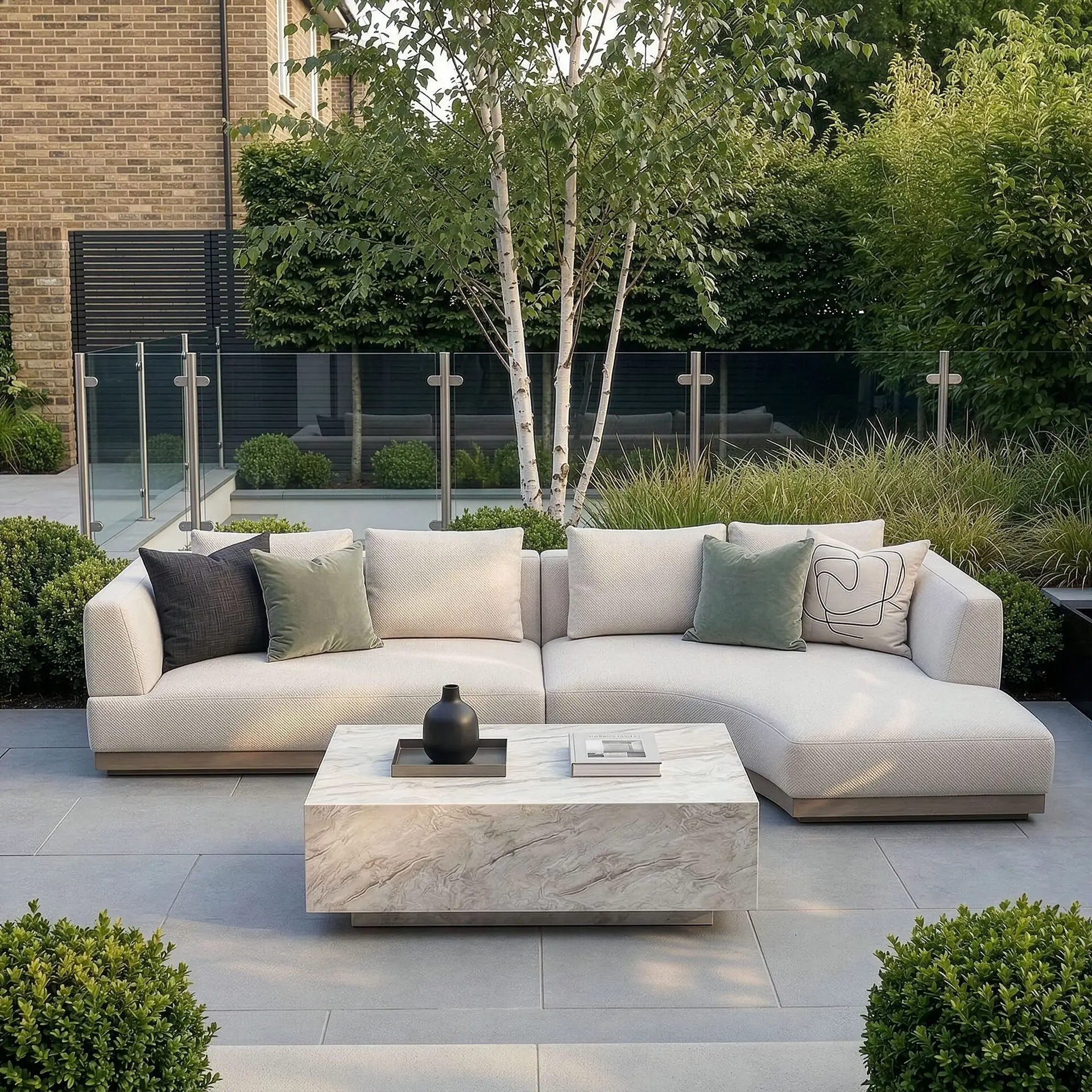 Fabric Lyon Small Corner Sofa Set No coffee Table