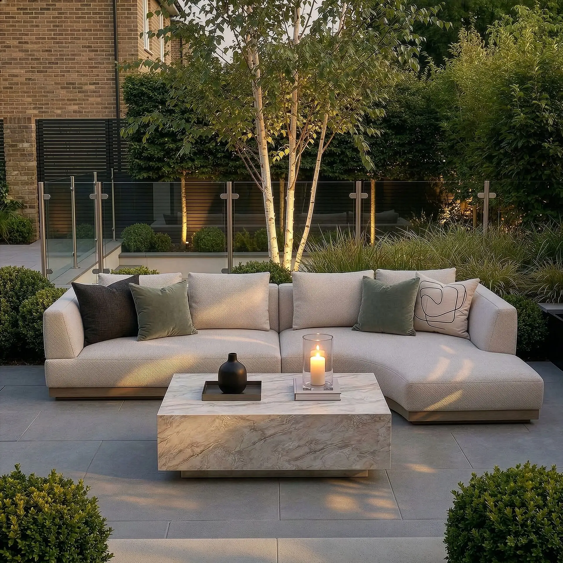 Fabric Lyon Small Corner Sofa Set No coffee Table