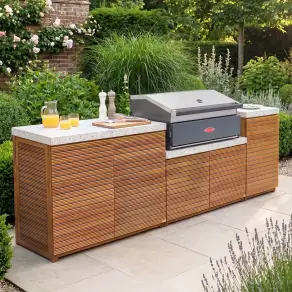Antigua Medium Kitchen Storage Units with Beefeater 1200E Series BBQ