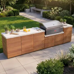 Antigua Large Kitchen Storage Units with Beefeater 1200E Series BBQ